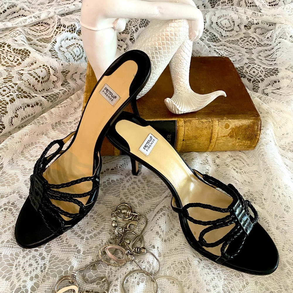 Petra Firenze size 39 black brides strap new heel